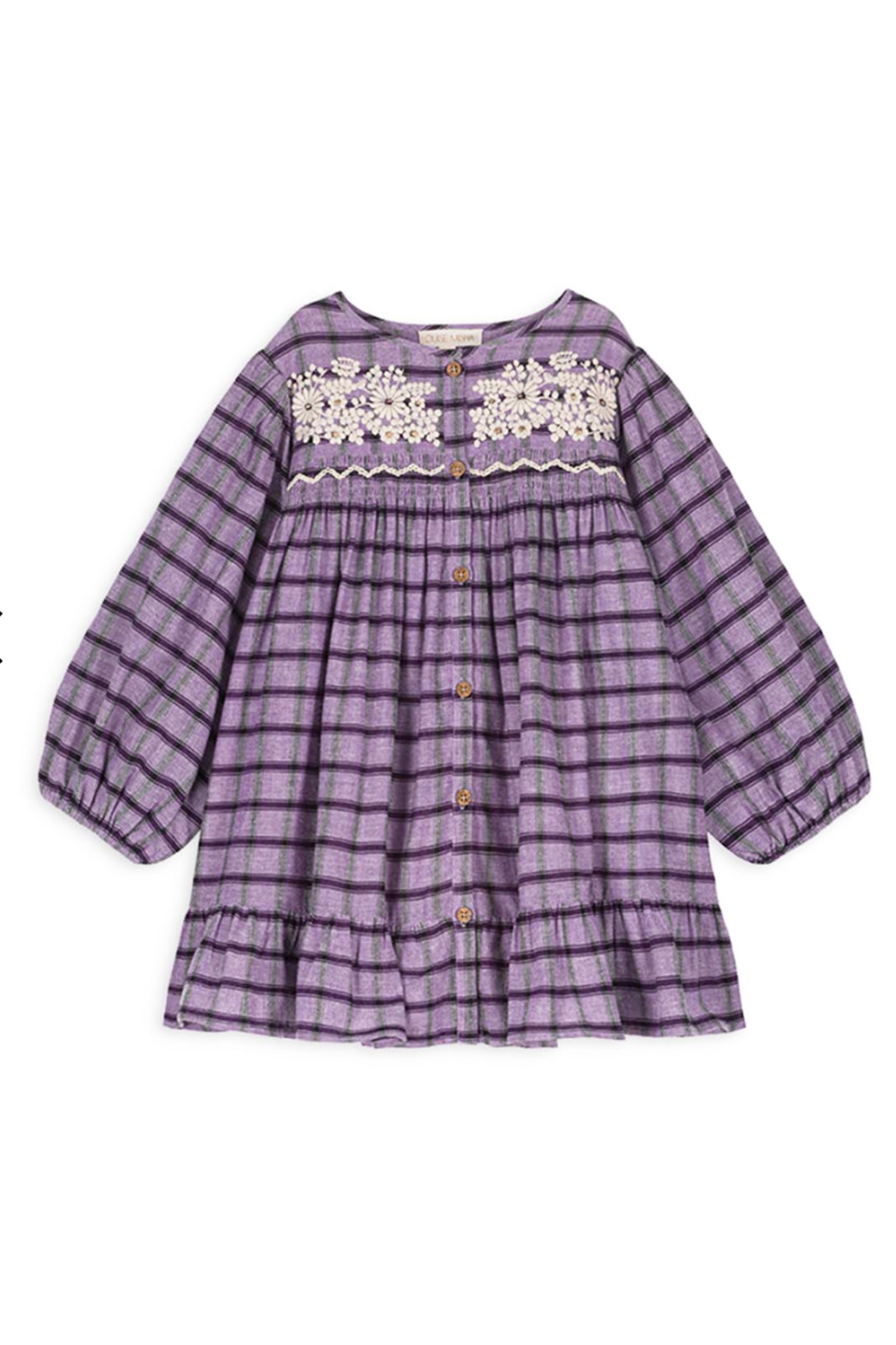 Louise Misha Massilia Dress- Purple Checks