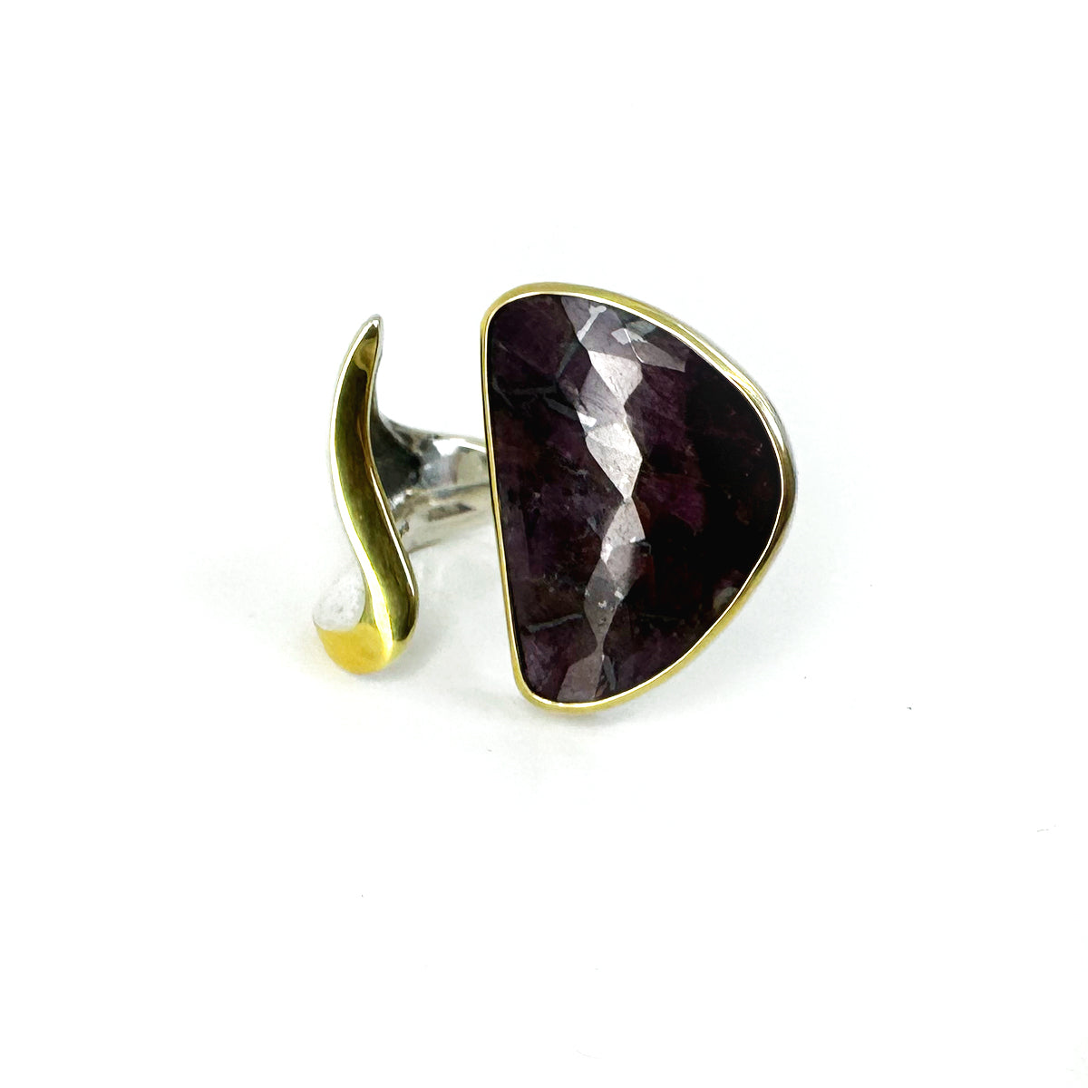 Bora Sterling Silver Ring with Gold Accents and Pink Sapphire