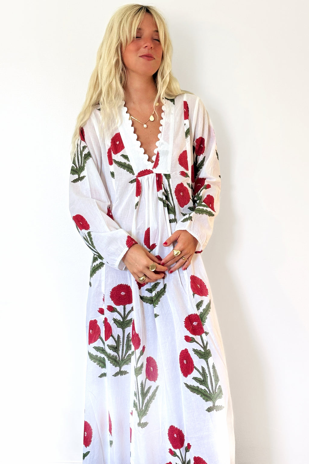 Romualda Essaouira Rito Midi Dress-Red