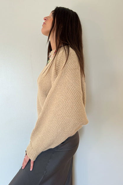 Atelier Delphine Balloon Sleeve Sweater - Sand