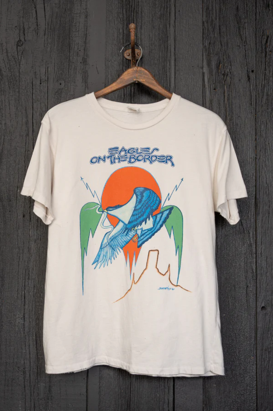 Madeworn Eagles on the Border Shrunken Crew Tee - Vintage White