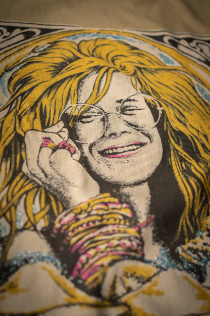 MadeWorn Janis Joplin Piece of My Heart Crew Tee - Sand