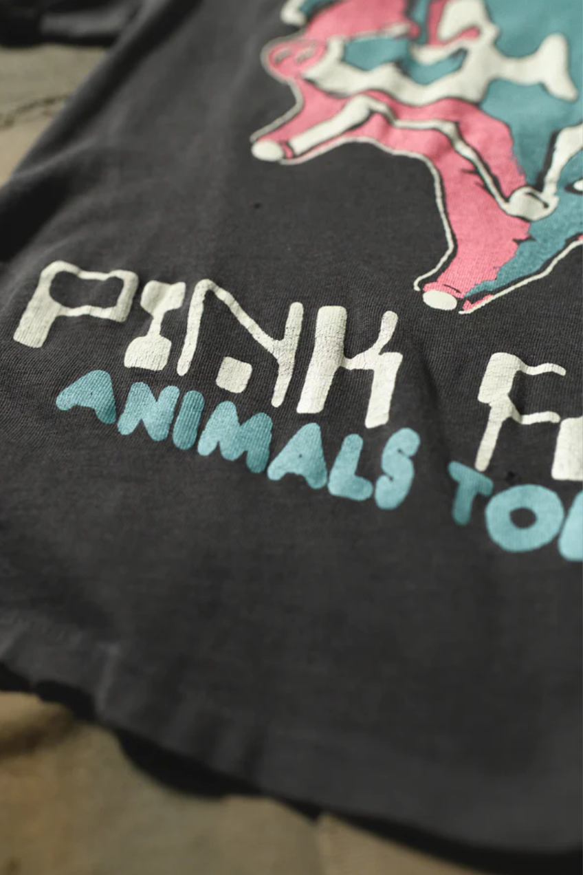 MadeWorn Pink Floyd Animals Crop Tee - Black Pigment