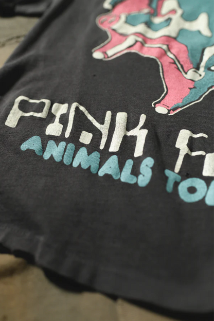 MadeWorn Pink Floyd Animals Crop Tee - Black Pigment