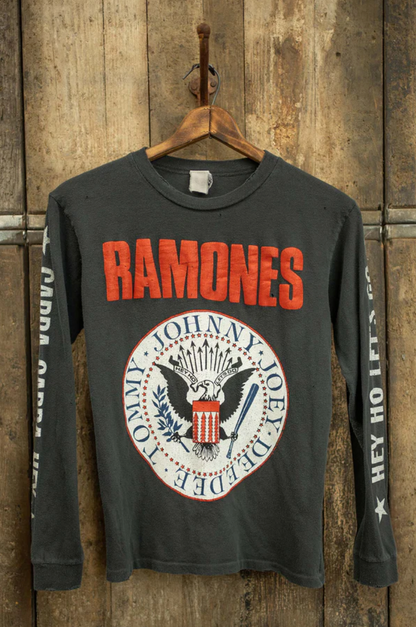 MadeWorn Ramones Gabba Gabba Hey Long Sleeve Tee - Coal Pigment