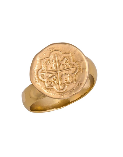 Charles Albert Spanish Coin Adjustable Ring