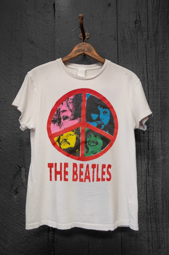 Madeworn - The Beatles Peace T-Shirt in Vintage White