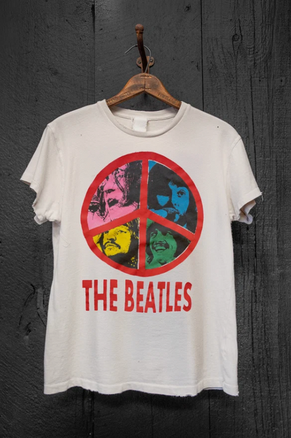 Madeworn - The Beatles Peace T-Shirt in Vintage White