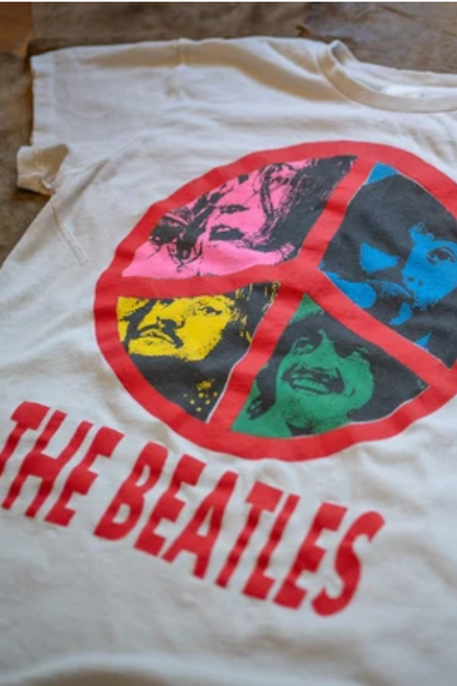 Madeworn - The Beatles Peace T-Shirt in Vintage White