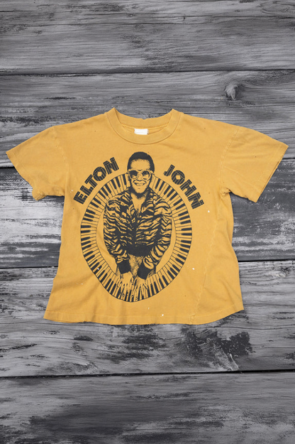 Madeworn - Elton John Crop Tee in Mustard