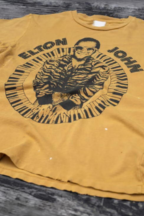 Madeworn - Elton John Crop Tee in Mustard