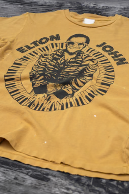 Madeworn - Elton John Crop Tee in Mustard
