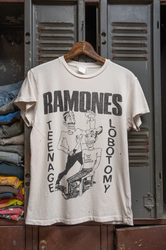 Madeworn - Ramones Men's Crew Tee in Vintage White