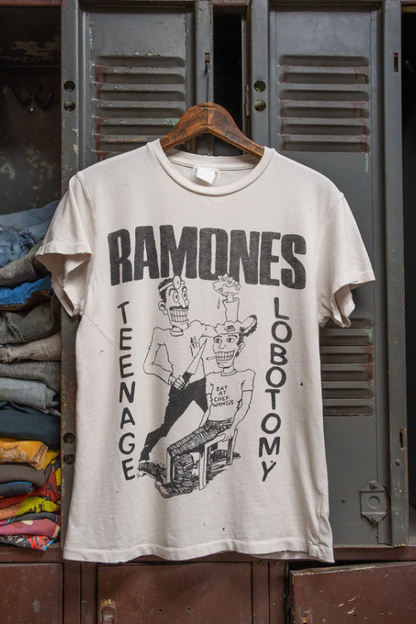 Madeworn - Ramones Men's Crew Tee in Vintage White