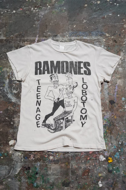 Madeworn - Ramones Men's Crew Tee in Vintage White