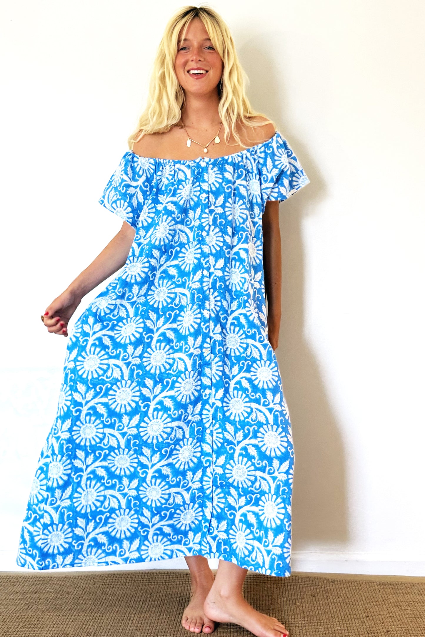 Joshi Gauze Sea Dress - Blue