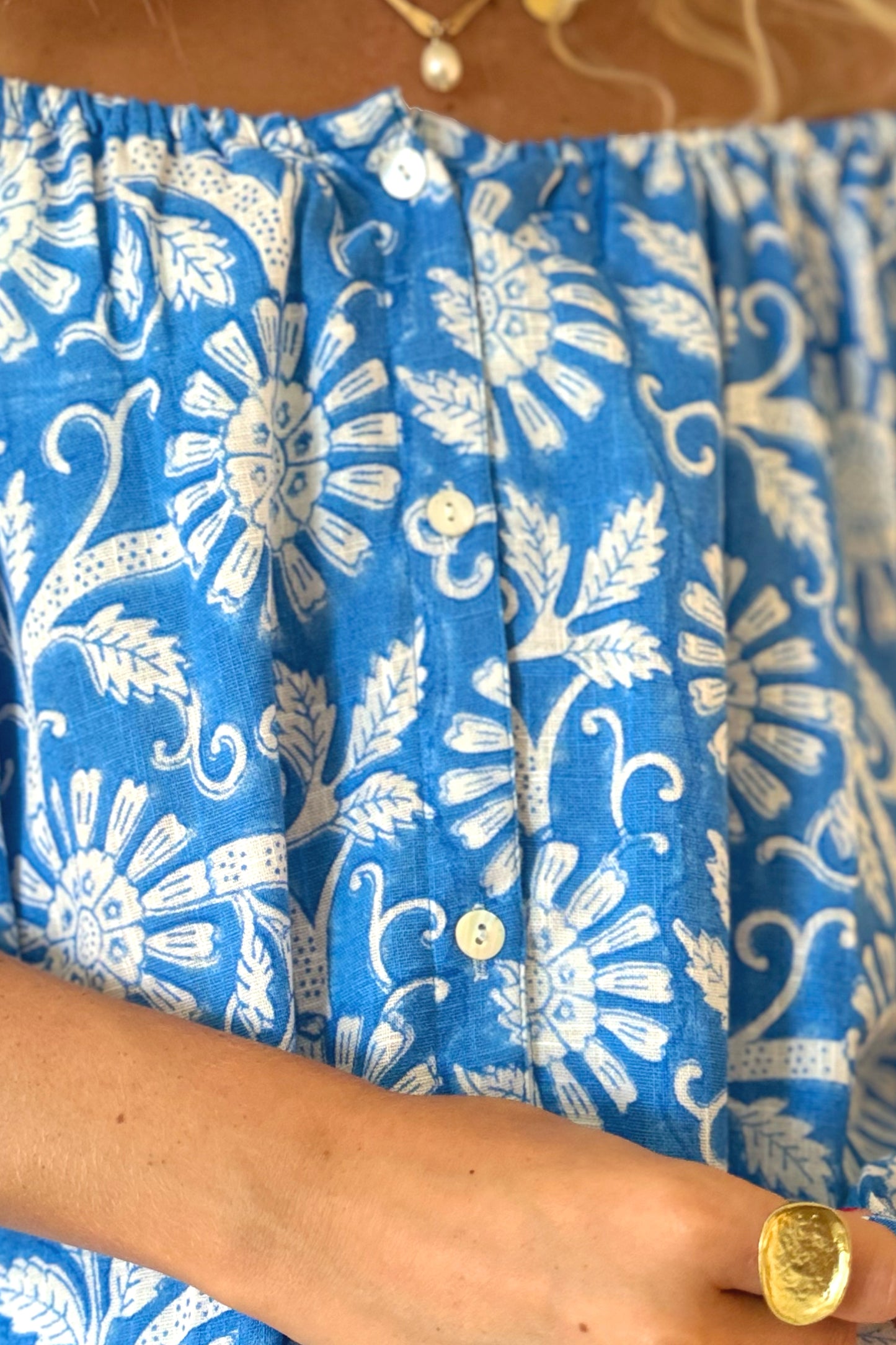 Joshi Gauze Sea Dress - Blue