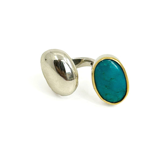 Bora Ring Sterling Silver Wrap Ring with Sleeping Beauty Turquoise