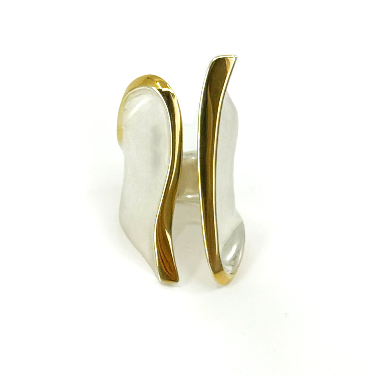 Bora Sterling Silver Ring with Gold Accent