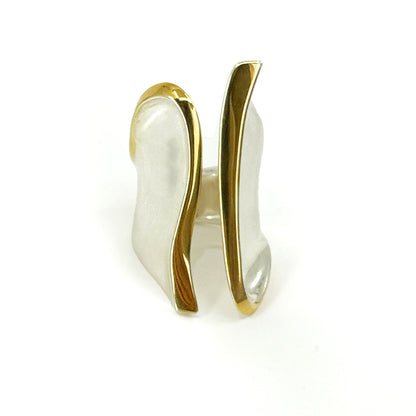 Bora Sterling Silver Ring with Gold Accent