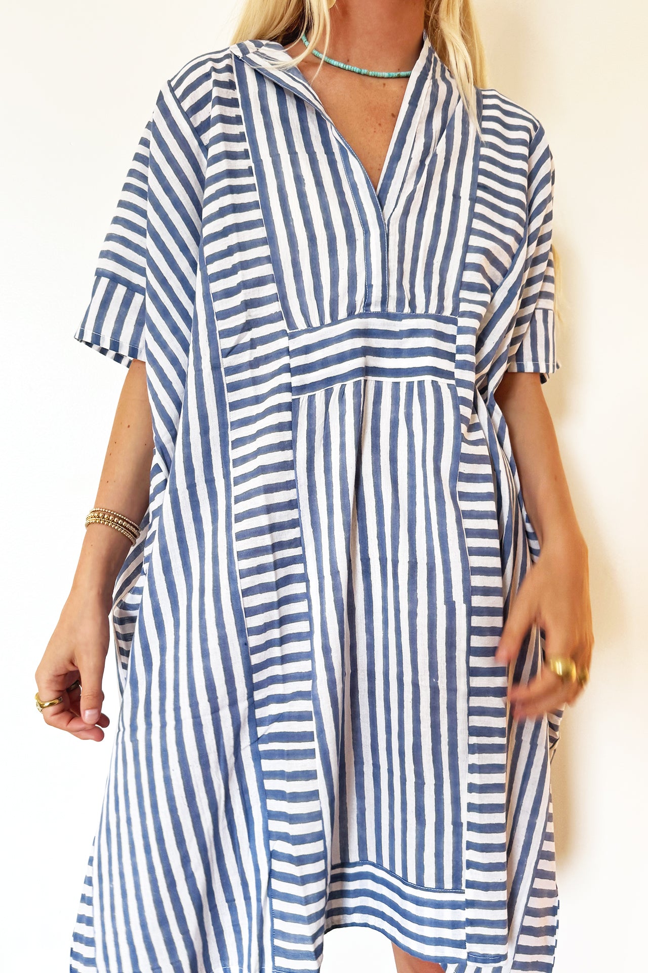 Emerson Fry Emerson Short Caftan- Ocean Stripe