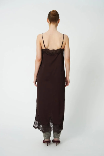 Stella Nova - Under layer Lace Dress in Dark Brown