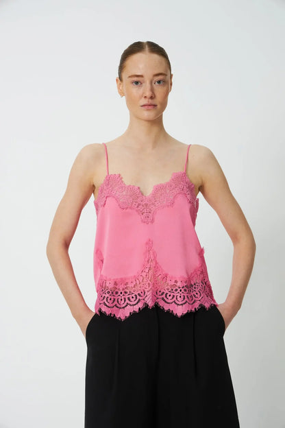 Stella Nova - Underlayer Lace top in Amazing Pink