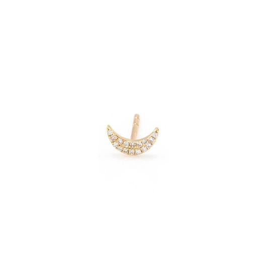 Zofia Day Pave Mini Moon Stud