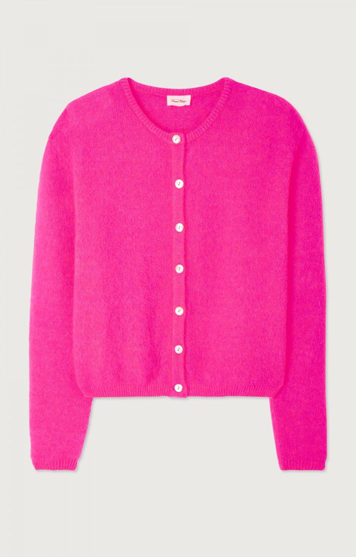 American Vintage Cardigan Vitow in Neon Pink