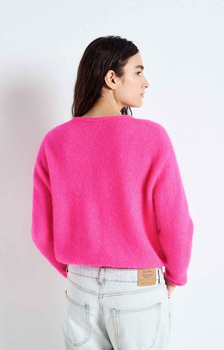 American Vintage Cardigan Vitow in Neon Pink