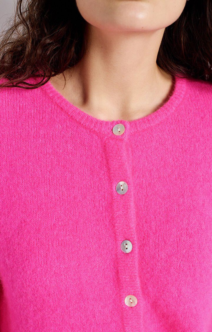 American Vintage Cardigan Vitow in Neon Pink