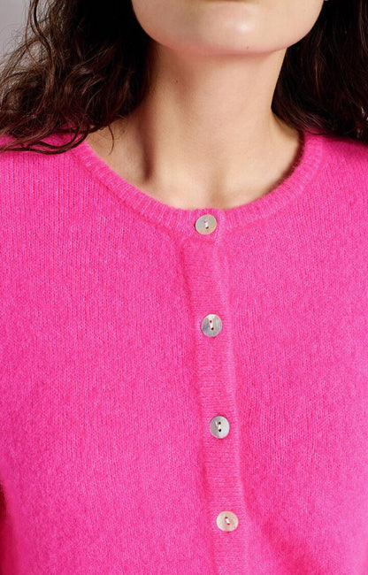 American Vintage Cardigan Vitow in Neon Pink