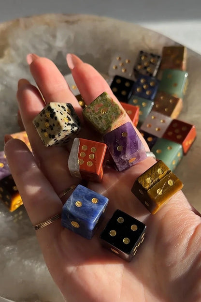 Sapphire & Sage - Crystal Carved Dice