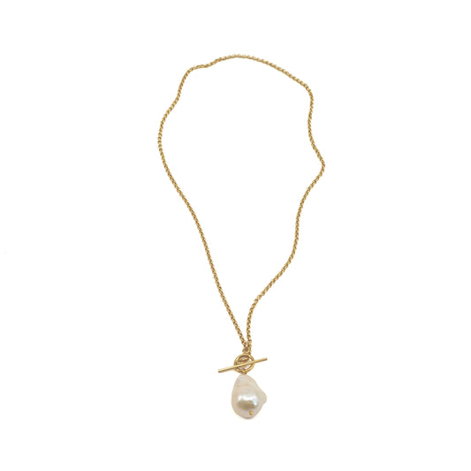 Toggle Front Necklace with Pearl