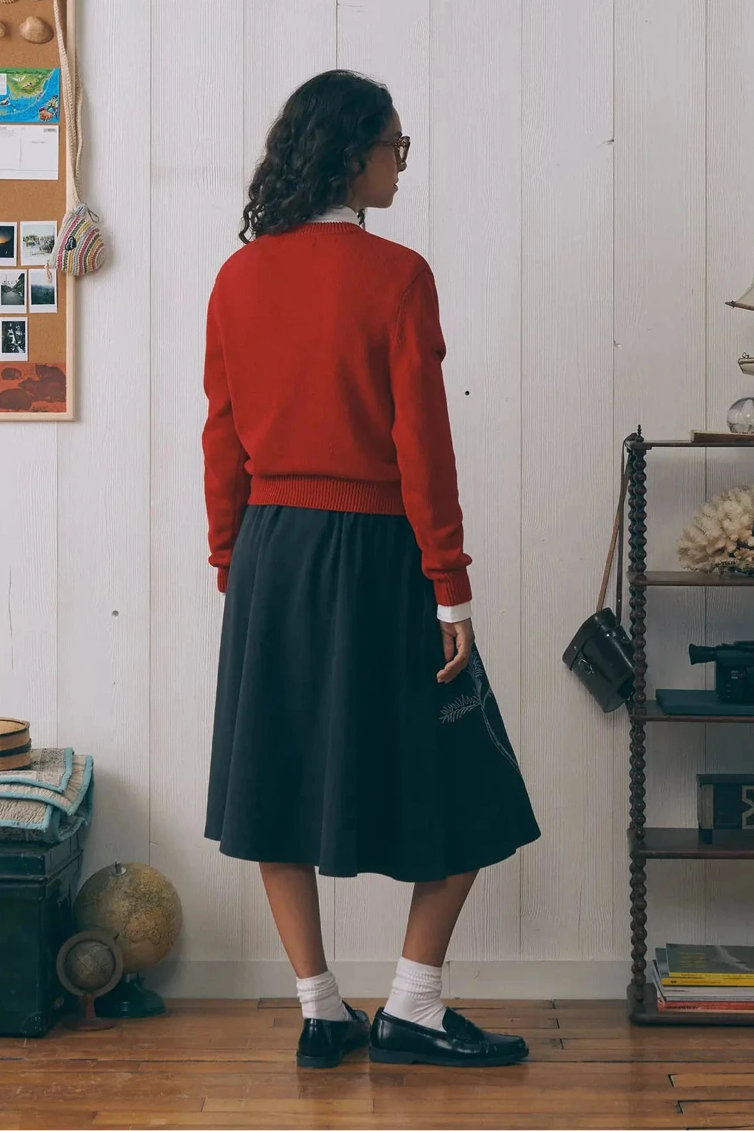 Maison Labiche | Fossard Palm Skirt In Carbon Washed