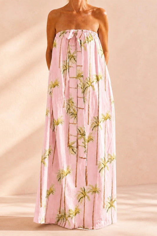 Cabana Club California - Sun On My Shoulders Strapless Dress in Light Pink