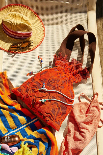 Sage x Clare - Rosalia Beach Tote in Flame