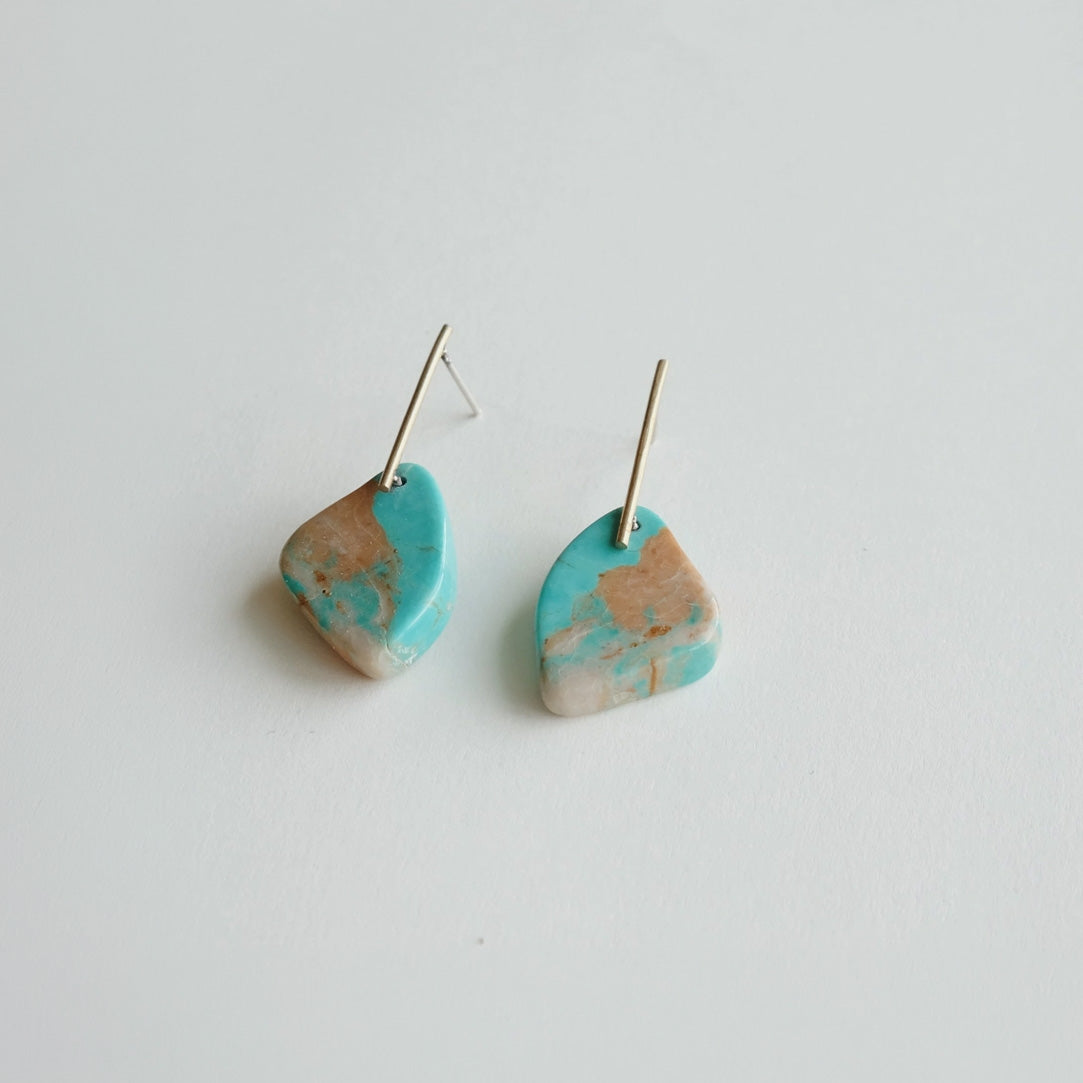 Sarah Safavi Jewelry - Turquoise Stick and Slab Earrings