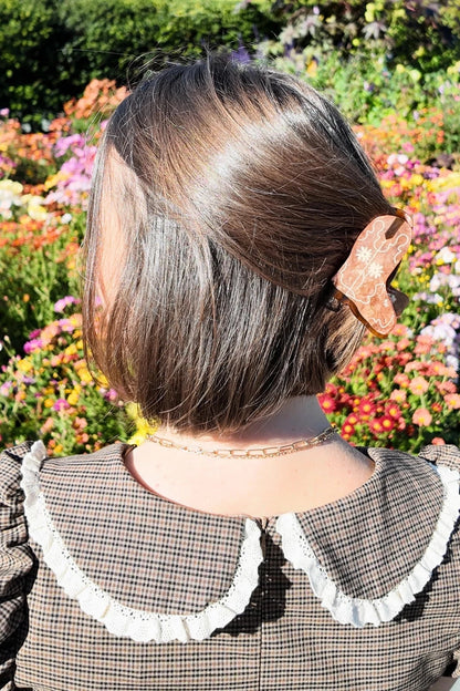 Solar Eclipse | Hand Painted Cowboy Boot Claw Hair Clip