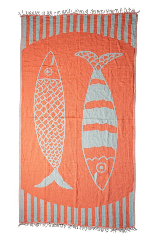 Olive & Loom - Sardine Beach Towel in Orange