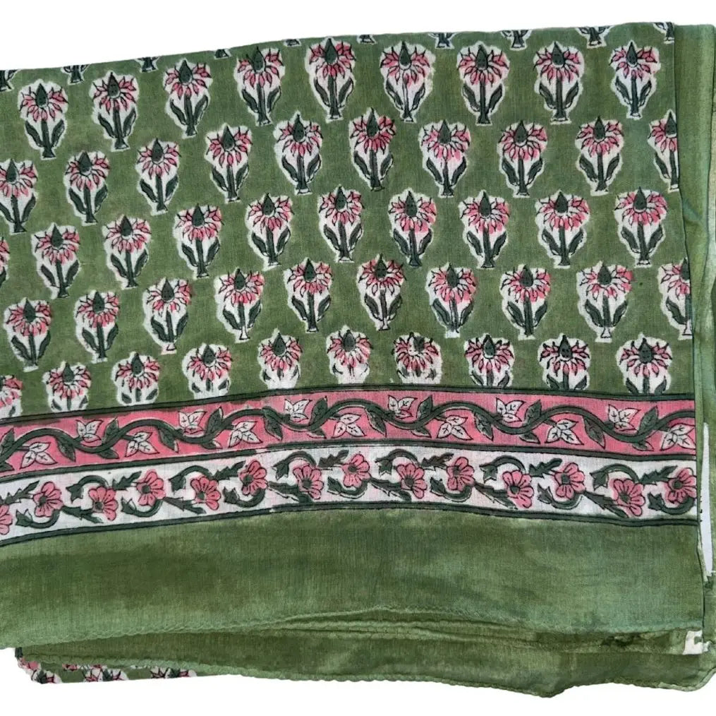 The Fox and The Mermaid - Block Printed Cotton Sarong