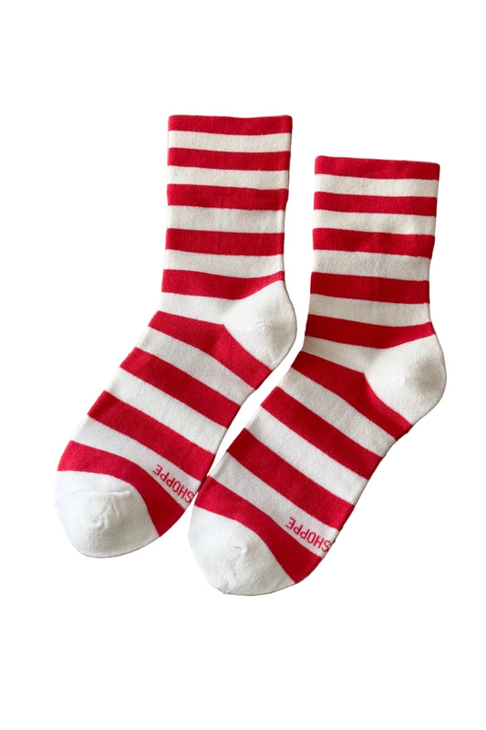 Le Bon Shoppe Wally Socks - Red Stripe
