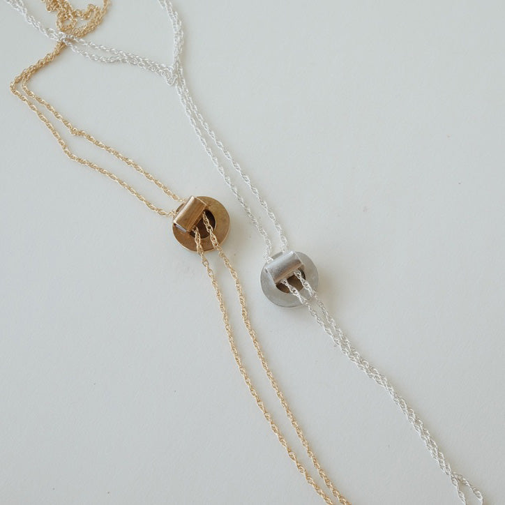 Sarah Safavi Jewelry - Gold Bolo Tie Round Stone Necklaces