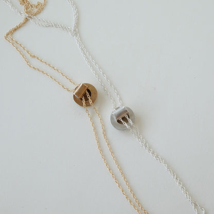 Sarah Safavi Jewelry - Gold Bolo Tie Round Stone Necklaces