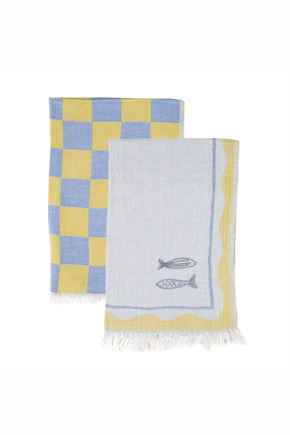Olive & Loom - Sardine Hand Stitched Kitchen Towel