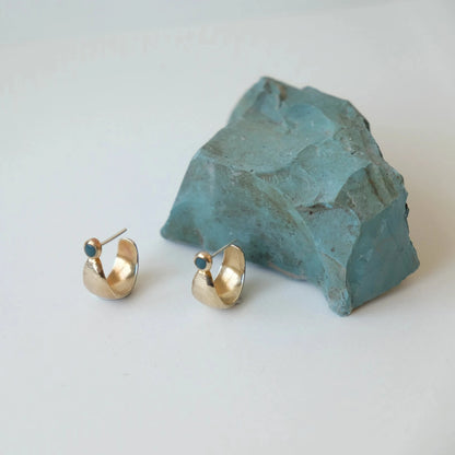 Sarah Safavi Jewelry - Mercy Turquoise Hoops