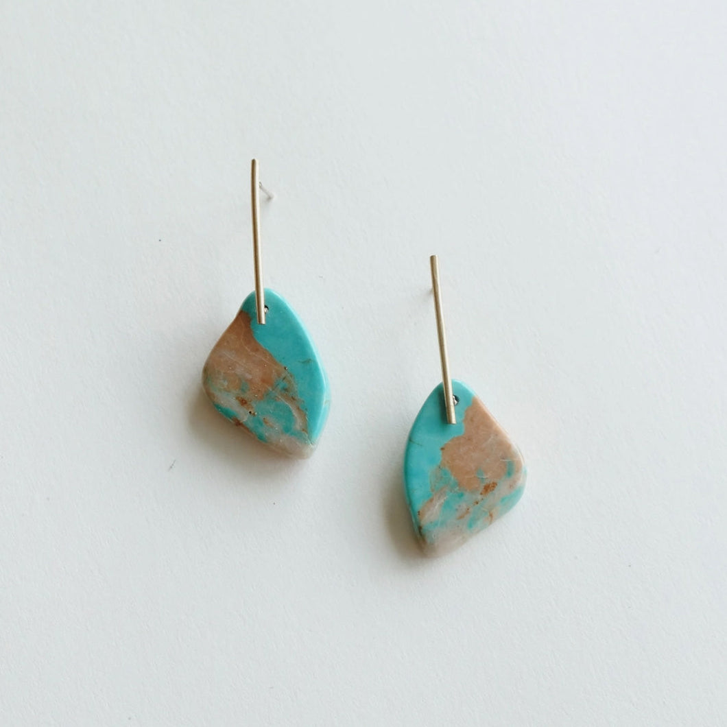 Sarah Safavi Jewelry - Turquoise Stick and Slab Earrings