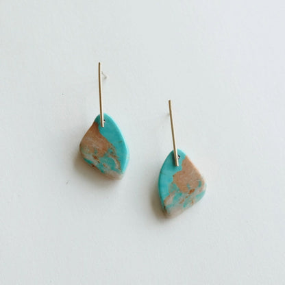 Sarah Safavi Jewelry - Turquoise Stick and Slab Earrings