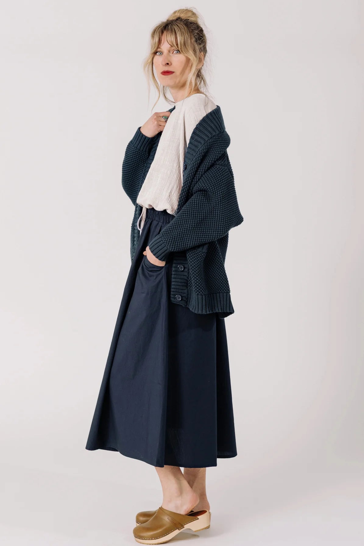 Curator Fawn Skirt Poplin in Indigo