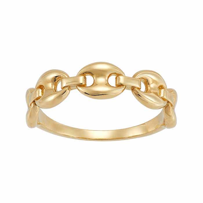 14K Yellow Gold Mariner Chain Ring